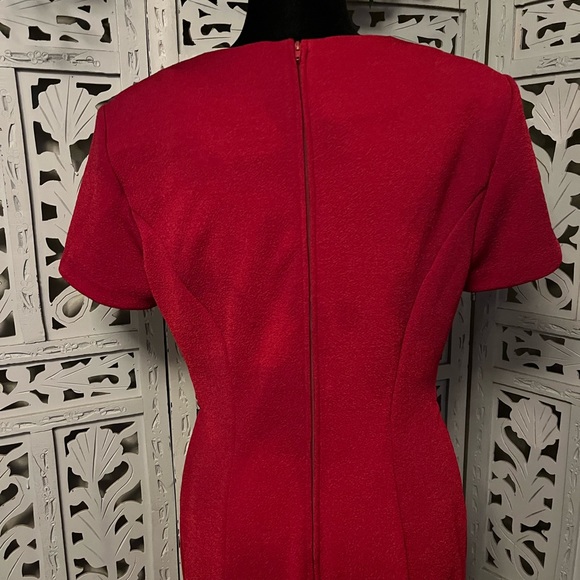 SCARLETT Daring dark red rose colored short sleeve semi formal maxi dress - Picture 9 of 11